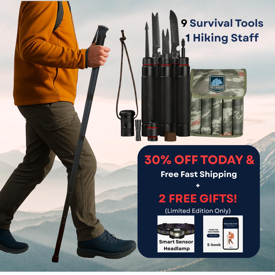 Summit Staff™ – #1 Tactical Hiking Staff for Strength, Safety, and Survival (Free Gift)