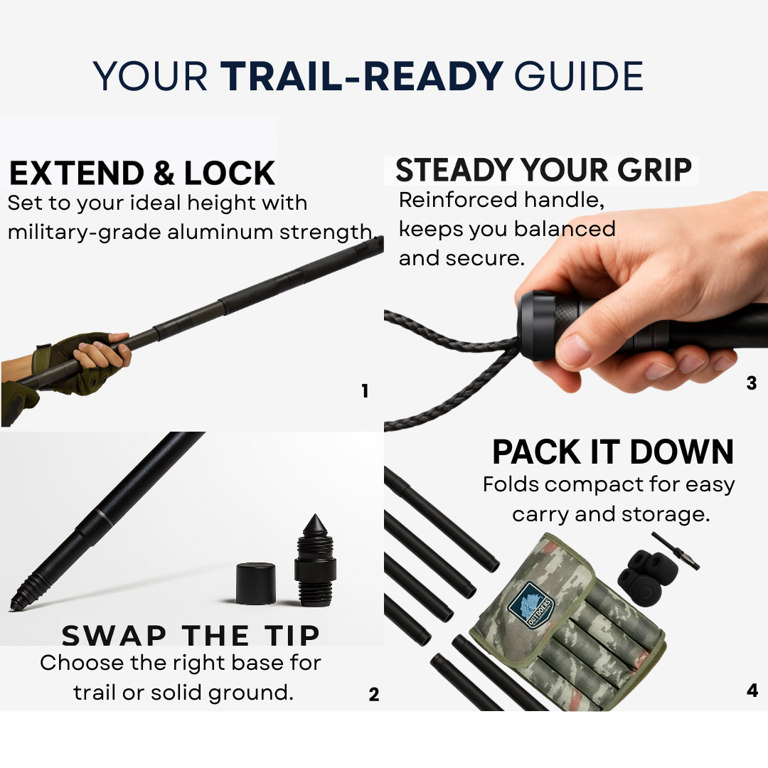Summit Staff™ – #1 Tactical Hiking Staff for Strength, Safety, and Survival (Free Gift)