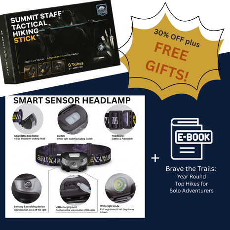 Summit Staff™ – #1 Tactical Hiking Staff for Strength, Safety, and Survival (Free Gift)