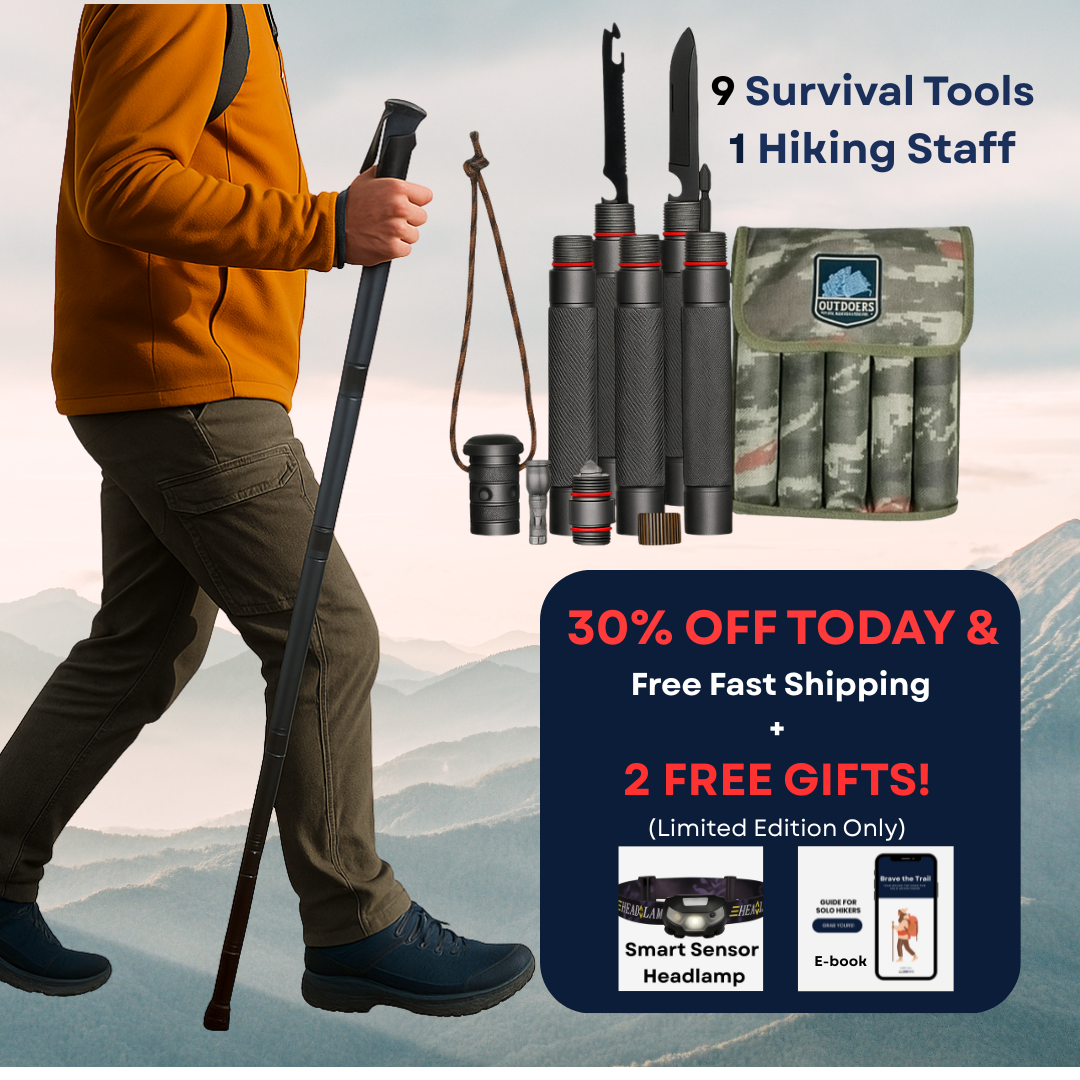 Summit Staff™ – #1 Tactical Hiking Staff for Strength, Safety, and Survival (Free Gift)