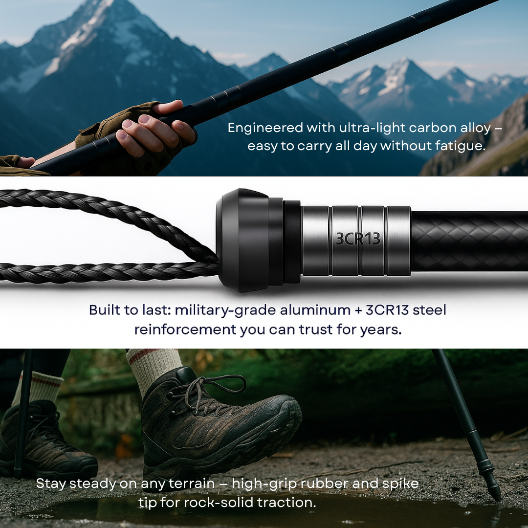 Summit Staff™ – #1 Tactical Hiking Staff for Strength, Safety, and Survival (Free Gift)
