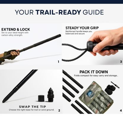 Summit Staff™ – #1 Tactical Hiking Staff for Strength, Safety, and Survival (Free Gift)